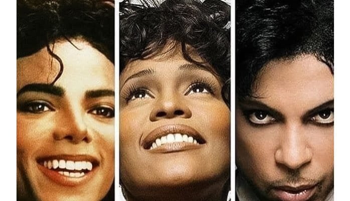 whitney houston, prince and michael jackson